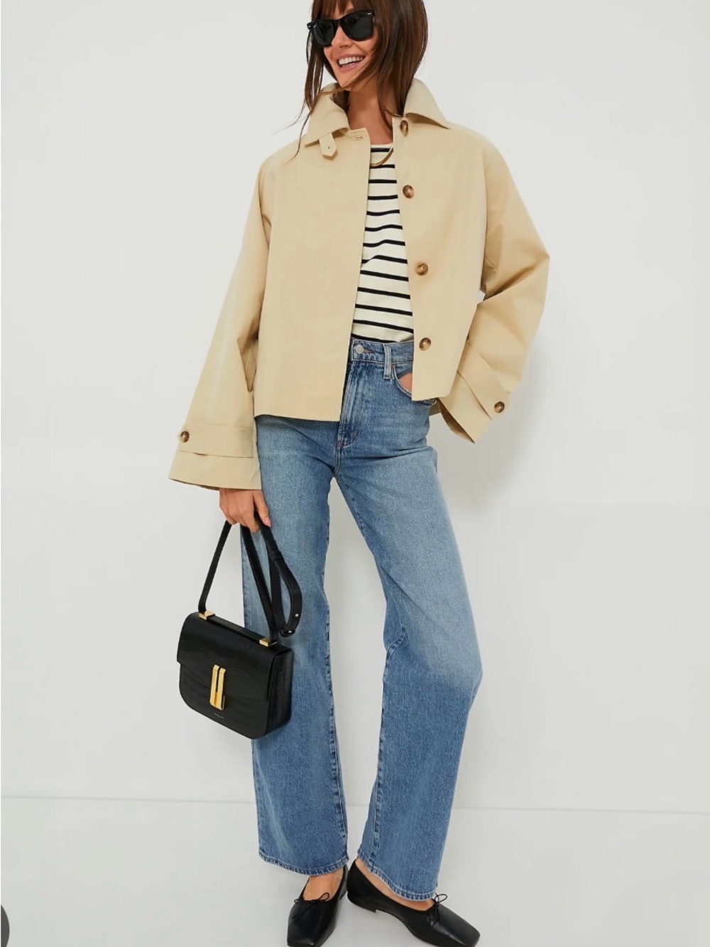Tuckernuck Cropped Beige Trench Jacket